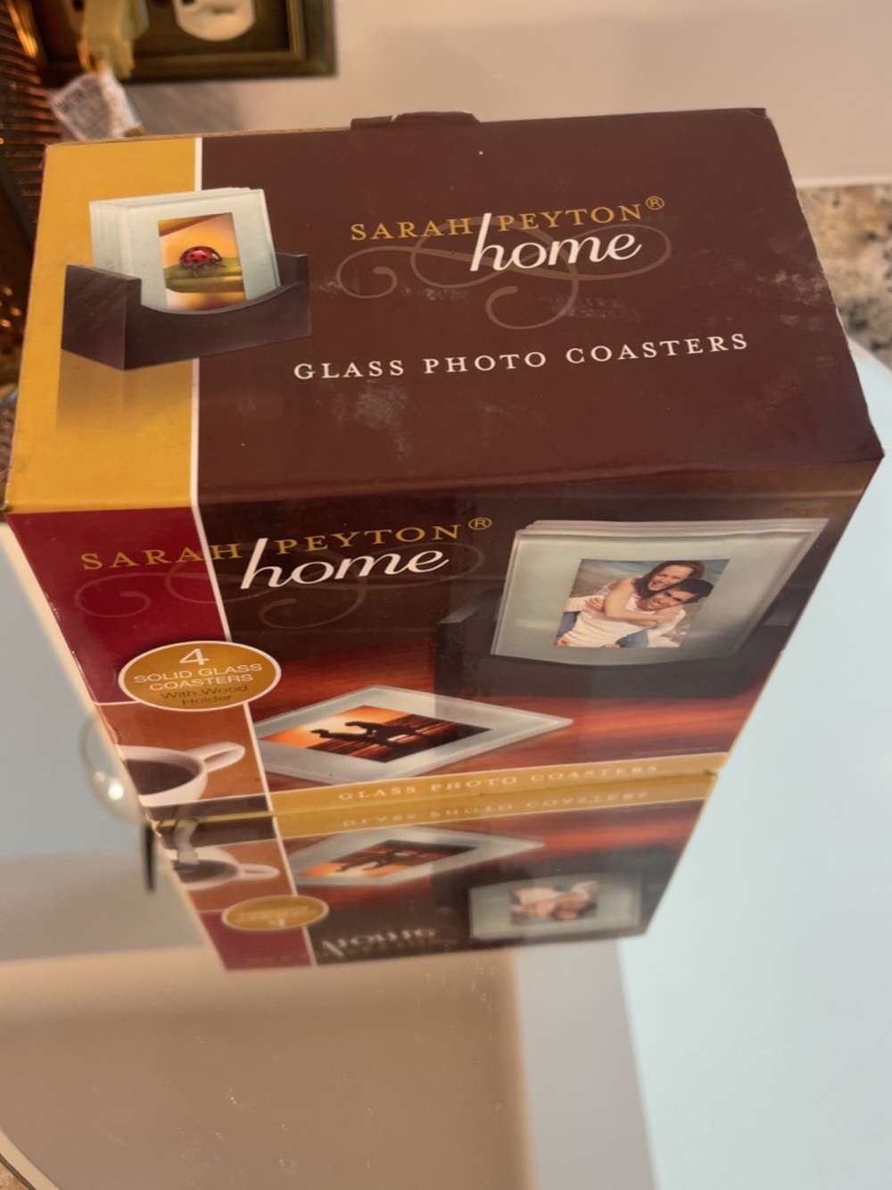NIB - Sarah Peyton - Glass Photo Coasters - Picture 2 of 4